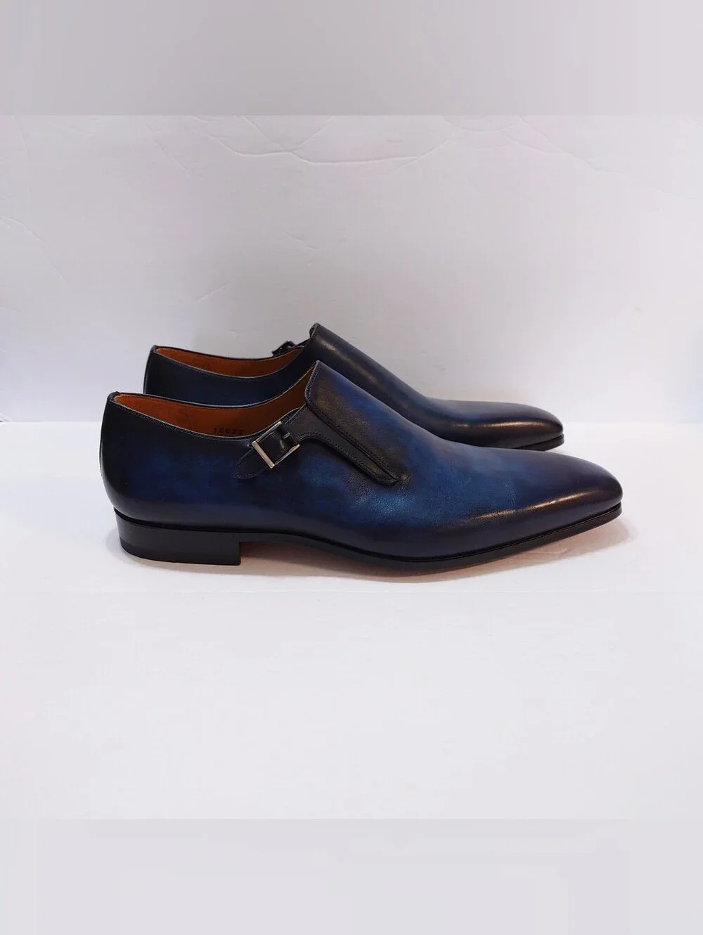 Magnanni Beltran Monk Strap Shoes Navy Blue RARE TO FIND